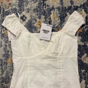 Princess Polly Textured Lace White Top